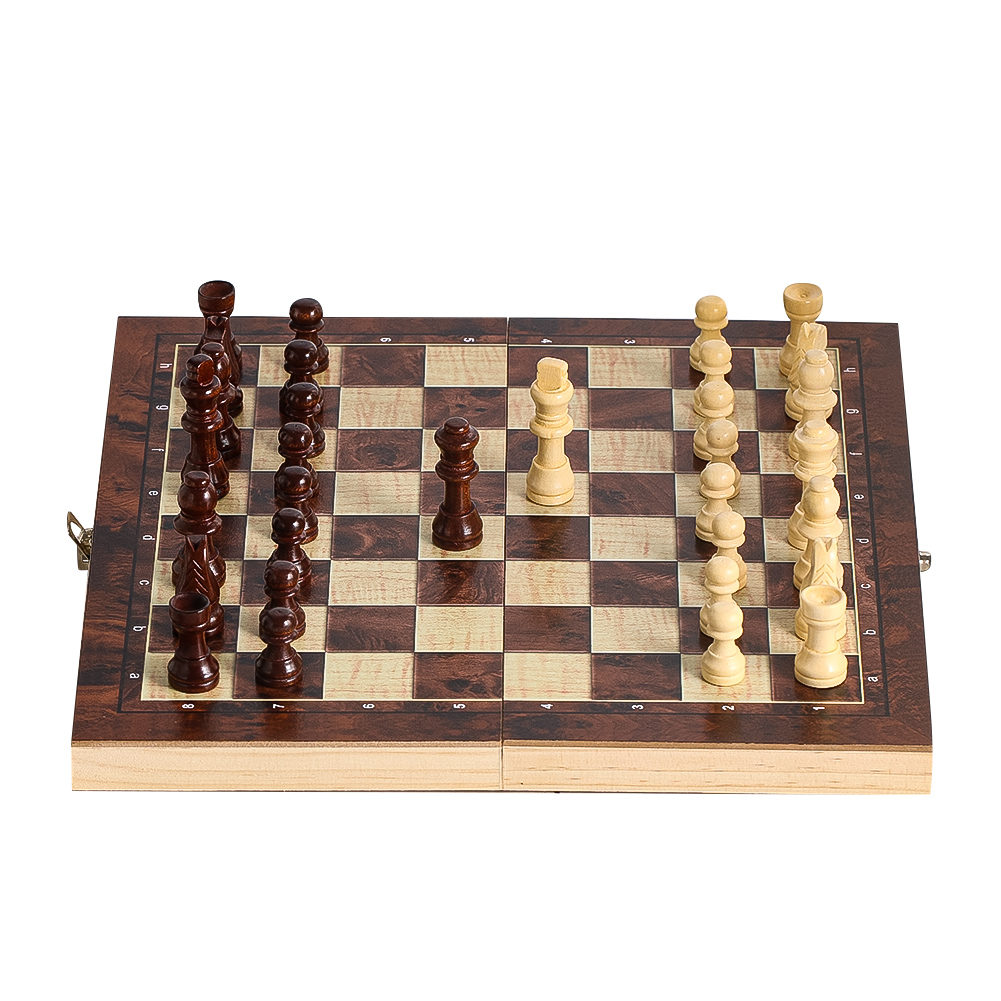 Деревянные шашки 3-в-1, нарды  – обзор и цена Chess Set Wooden